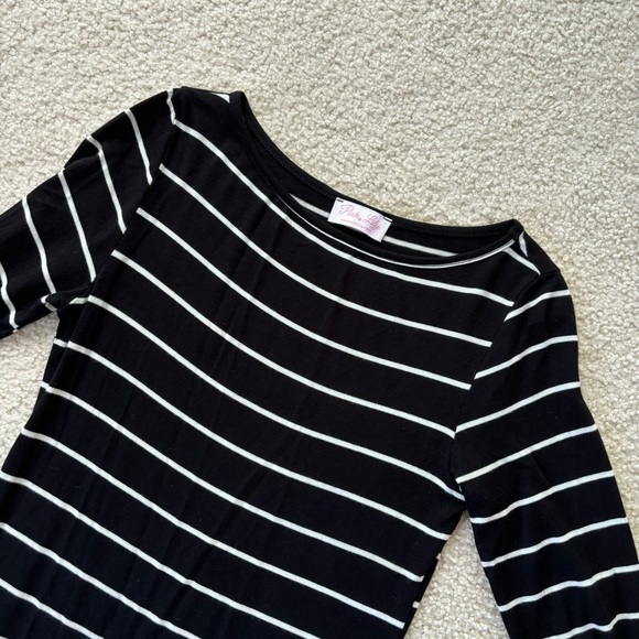 Black Striped Bodycon Dress - Picture 2 of 3